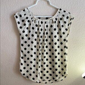 LC Lauren Conrad Black and White Polka Dot Blouse